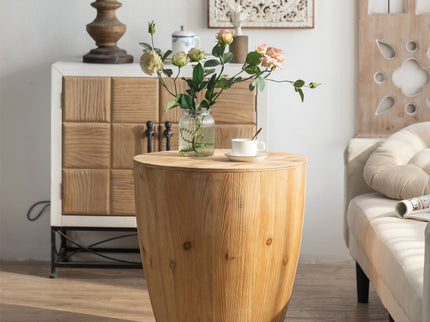 Vintage Style Barrel Coffee Table With Storage