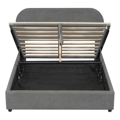 Upholstered Platform Bed With Hydraulic Storage System