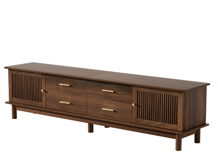 TV Stand For 85" TVs, 4 Smooth Glide Drawers - Walnut