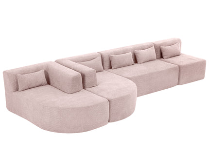 Upholstered Sofa Free Combined Sofa Couch With 2 Chaise Lounge And Five Back Pillows For Living Room