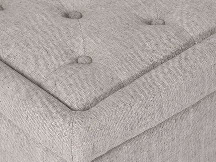 Dean - Fabric Storage Wide Tufted Rectangle Ottoman - Gray