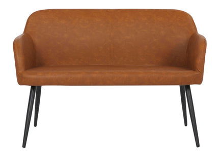 Daniella - Industrial High Back Bench - Black / Camel