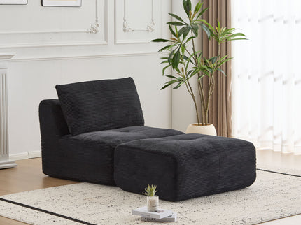 Single Chaise Longue With Movable Ottoman For Living Room