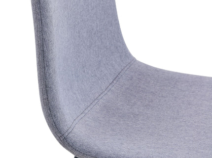 Luxury Simple Chair Linen Cotton High Resilience Dining Chair With Black Metal Legs (Set of 4) - Light Gray