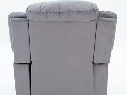 Modern Manual Recliner With Padded Seat And Pillow Arms