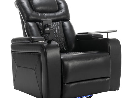 270 Degree Swivel Power Recliner With Tray Table, Phone Holder, Cup Holder, USB Port