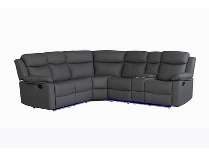 Blanche - Sectional Sofa With LED Lighting And Integrated Speaker - Gray