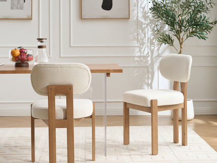 Dining Chairs With Ergonomic Backrest And Adjustable Feet (Set of 2)