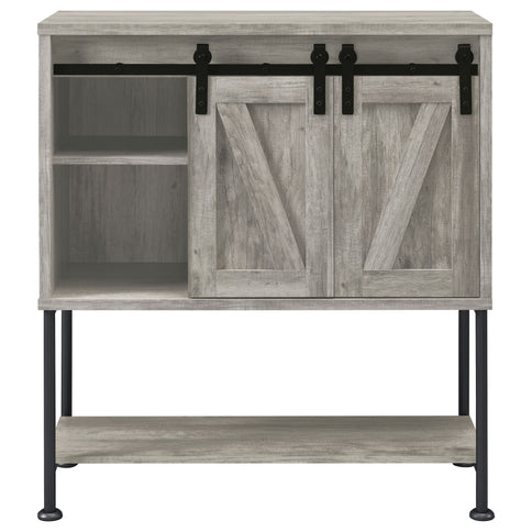 Hovander - Sliding Door Bar Cabinet - Gray