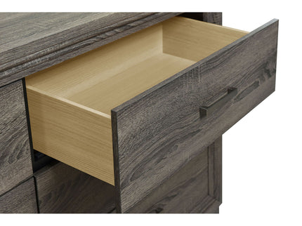 Funston - 6 Drawer Dresser With Mirror - Brown Oak