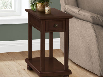 Accent End Table, Storage Drawer, Traditional - Espresso
