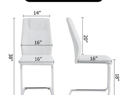 Modern Dining Chairs With Padded Seat, Metal Legs