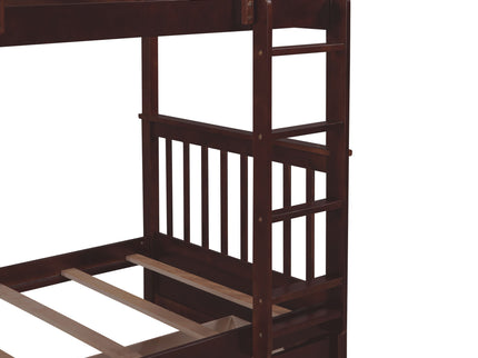 Bunk Bed With Ladders And 2 Storage Drawers