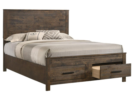 Queen Storage Bed With Platform Design And Drawer Storage - Brown
