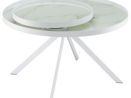 Shayne - Round Top Coffee Table With 2 Tier Design