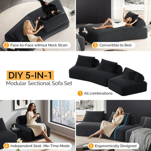 Modern Luxury Oversized Modular Sectional Sofa Set