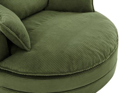 360° Swivel Accent Barrel Chair With Dual Layer Cushion And 3 Removable Pillows