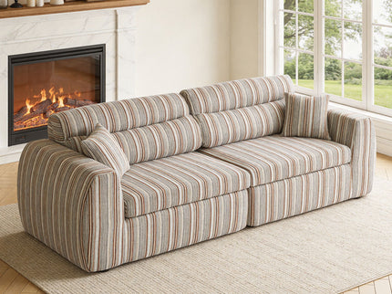 3 Seater, Couch With Throw Pillows For Living Room