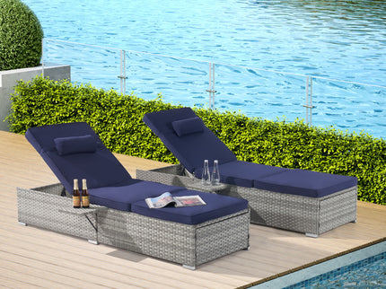 Outdoor Sofa Pe Rattan Furniture Deck Chair - Gray