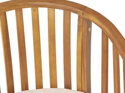 Outdoor Wooden Dining Chairs With Cushions (Set of 2)