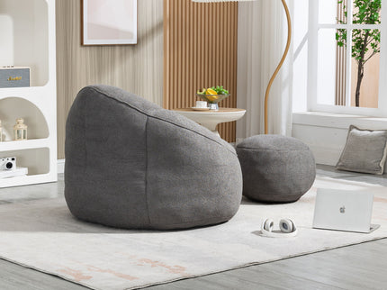 Bedding Bean Bag Sofa Chair High Pressure Foam With Footrest