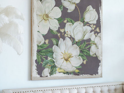Large Botanical Wall Art Prints, Home Decor For Living Room Dining Room Bedroom Hallway - White / Gray