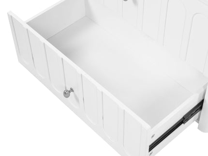 Floating Bathroom Vanity With Oval Knobs & Round Edge, Soft Close Drawer Slides