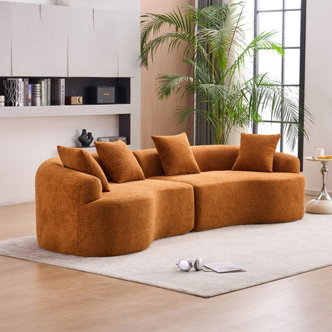 4 Seater Sofa With Fabric, 30D, 60 Hardness Full Sponge, 4 Pillow For Living Room, Home Furniture Sleeper Sectional Sofa For Apartment