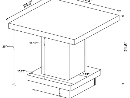 Mbala - Square Pedestal End Table - Cappuccino