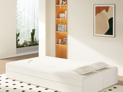 Floor Sofa With 2 Pillows, Convertible Twin Size Mattress For Living Room