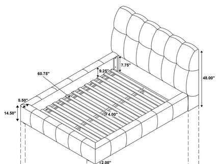 Branson - Platform Bed With Tufted Headboard