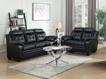 Castro - 2 Piece Living Room Set: Sofa & Loveseat - Black