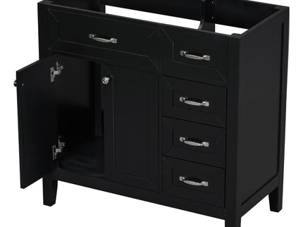 Modern Bathroom Vanity Base Only, 2 Doors And 3 Drawers