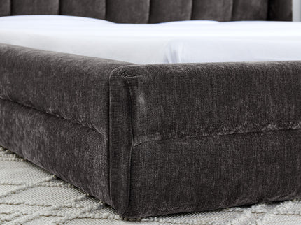 Modern Upholstered Bed Frame With Thick Fabric And Headboard
