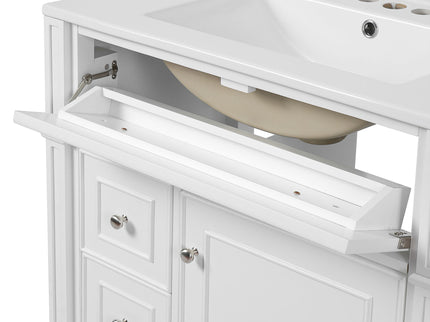 Bathroom Vanity Cabinet With Sink, Soft Close Doors With Door Organizer