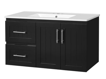 Wall Mounted Bathroom Vanity & Sink, 2 Drawers