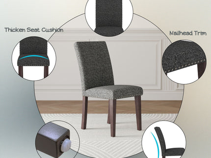 Upholstered Dining Chair With High Back Design (Set of 2)