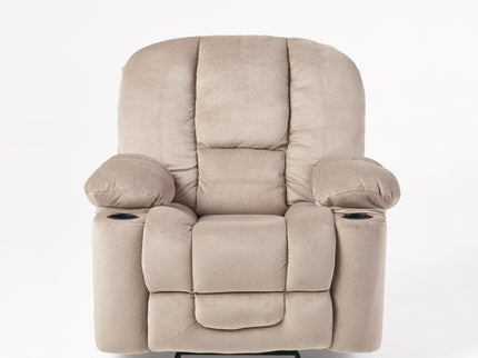 Luxurious Manual Recliner Chair With Skin-Friendly Fabric And Dual Cup Holders
