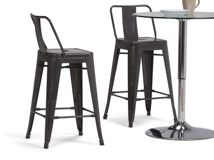 Rayne - Curved Back Metal Stool (Set of 2)
