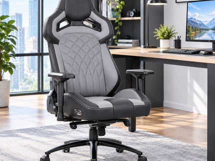 Gaming Chair With 4D Armrests, High Back Office Chair - Black / Gray
