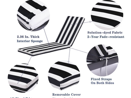 Outdoor Lounge Chair Cushion Replacement Patio Funiture Seat Cushion Chaise Lounge Cushion