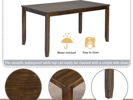 Kitchen Dining Set, Rectangular Dining Table With Upholstered Chairs
