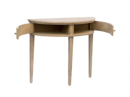 Vintage Inspired Storage Console Table With Fluted Doors