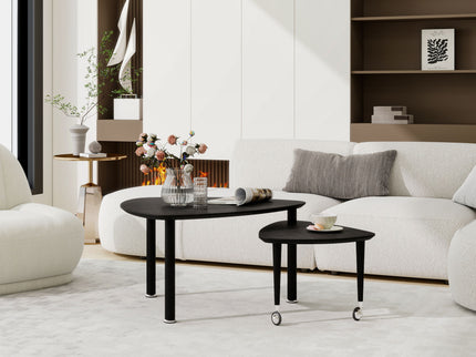 360 Degree Rotatable Coffee Table With Solid Legs
