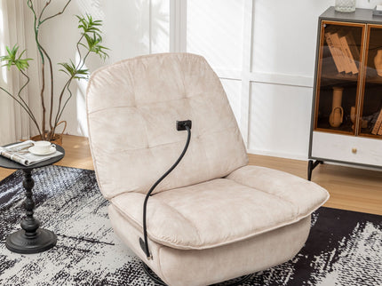 Modern Swivel Gliding Recliner Chair With Rocking Function And Phone Holder, Large Comfortable