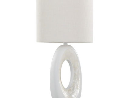 Pearl - Contemporary Table Lamp (Set of 2) - Matte White / Natural Shell