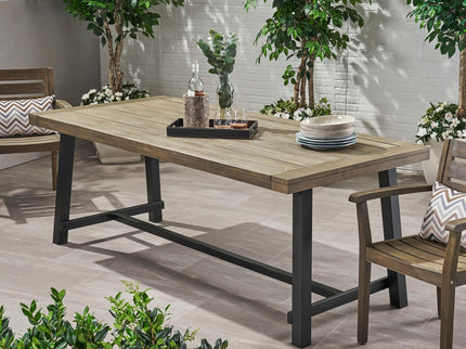 Outdoor Dining Table - Gray / Rustic Metal