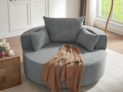 360° Swivel Accent Barrel Chair With 3 Removable Pillows For Living Room