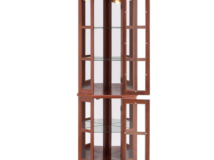 Corner Curio Cabinet With 5 Shelves And Lighting System (E26 Light Bulb Not Included)