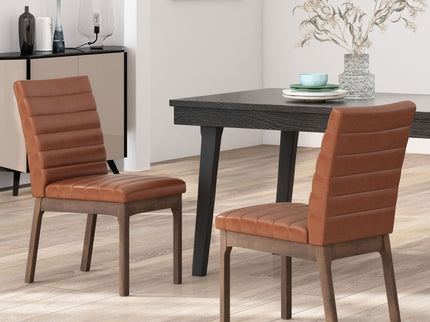 Upholstered Dining Chairs With Rubber Legs (Set of 2)